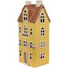 Clayre & Eef 6CE1913 Teelichthalter Haus Gelb Braun Landhausstil 11x9x25 cm