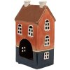 Clayre & Eef 6CE1914 Teelichthalter Haus Keramik Orange Blau 12x9x22 cm