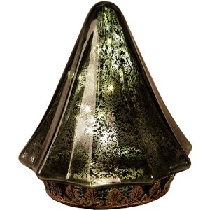 Clayre & Eef 6GL4570GR LED Weihnachtsbaum Glas...