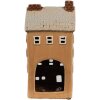 Clayre & Eef 6CE1869 Teelichthalter Haus Keramik Orange-Beige 11x9x22 cm