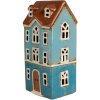 Clayre & Eef 6CE1915 Teelichthalter Haus Blau Braun 11x9x22 cm