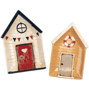 Clayre & Eef 6CE1866 Farfurie ceramică bej albastru stil rustic 27x18x3 cm