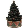 Clayre & Eef 6PR5100 Spieluhr Weihnachtsbaum Ø12x18 cm Grün Rot Polyresin