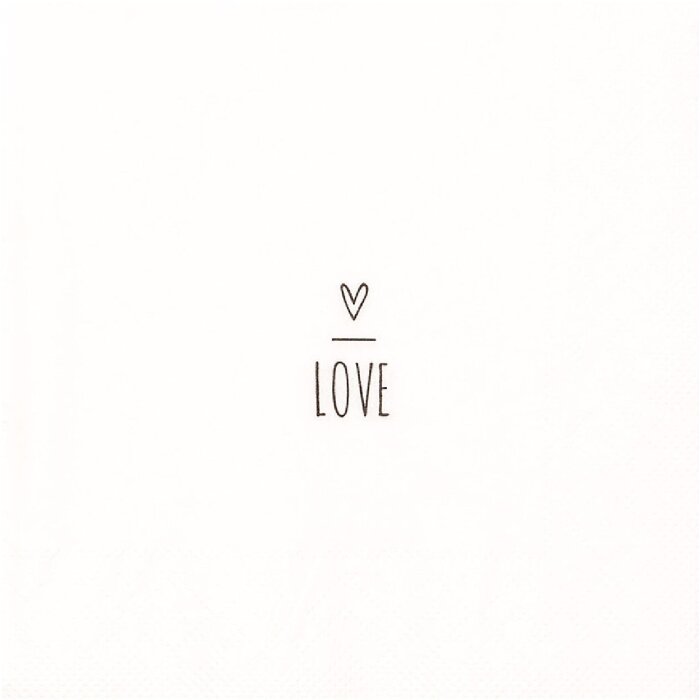Clayre & Eef 73086 Papierservietten Love Weiß 33x33 cm 20 Stück