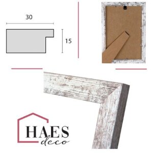 Haes Deco Bilderrahmen Paris White Brown Holzoptik Formate 10x15 bis 50x70 cm