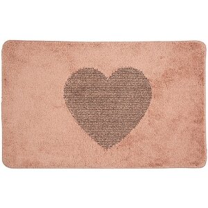 Clayre & Eef BM0008P Badematte Herzdesign Rosa 78x48 cm