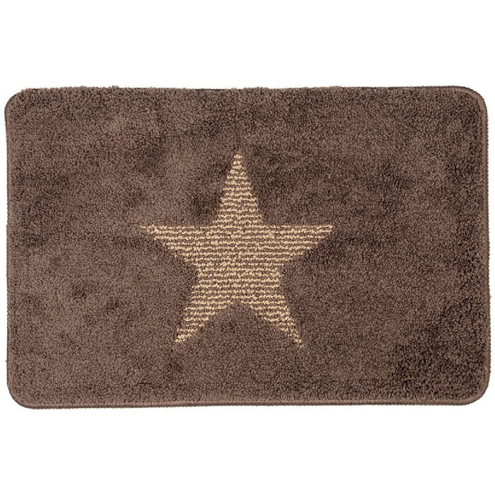 Clayre & Eef BM0009CH Badematte Braun Sternmotiv 58x38 cm