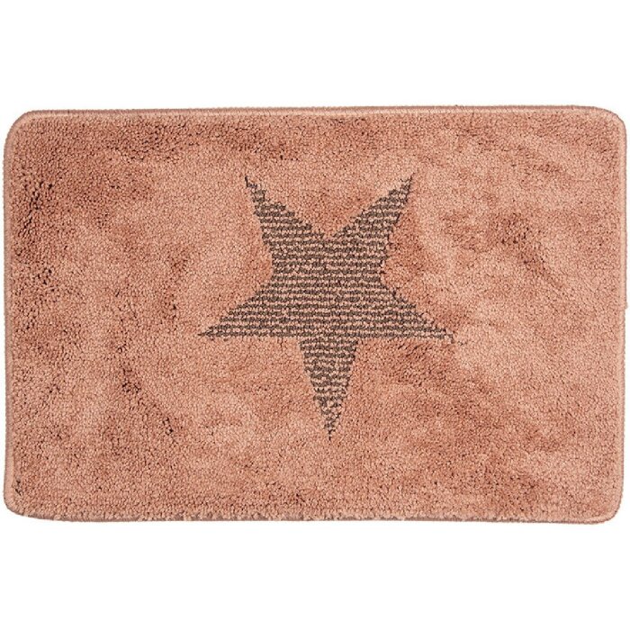 Clayre & Eef BM0009P Covoraș de baie Motivul stelelor 58x38 cm Roz