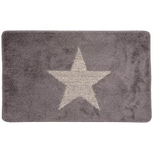 Clayre & Eef BM0010G Badematte Stern Grau 78x48x1 cm