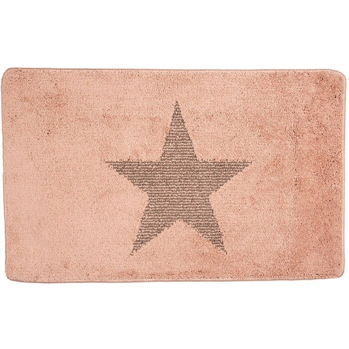 Clayre & Eef BM0010P Badematte Stern Rosa 78x48 cm