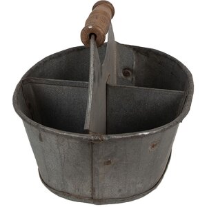 Clayre & Eef 6UNY0014 Metallbehälter mit Fächern Griff 20x18x16 cm