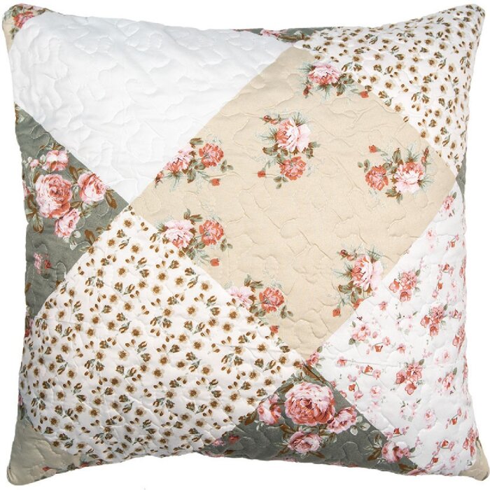 Clayre & Eef Q206.030 Kissenhülle Patchwork Blumenmuster 50x50 cm