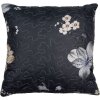 Clayre & Eef Q208.020 Husă de pernă model floral negru 40x40 cm