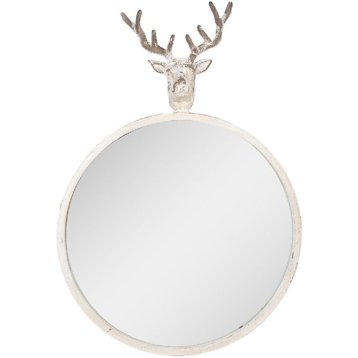 Clayre & Eef 52S320 Oglindă cu cap de căprioară rotundă 48x10x67 cm