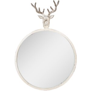 Clayre & Eef 52S320 Spiegel Hirschkopf Rund 48x10x67 cm