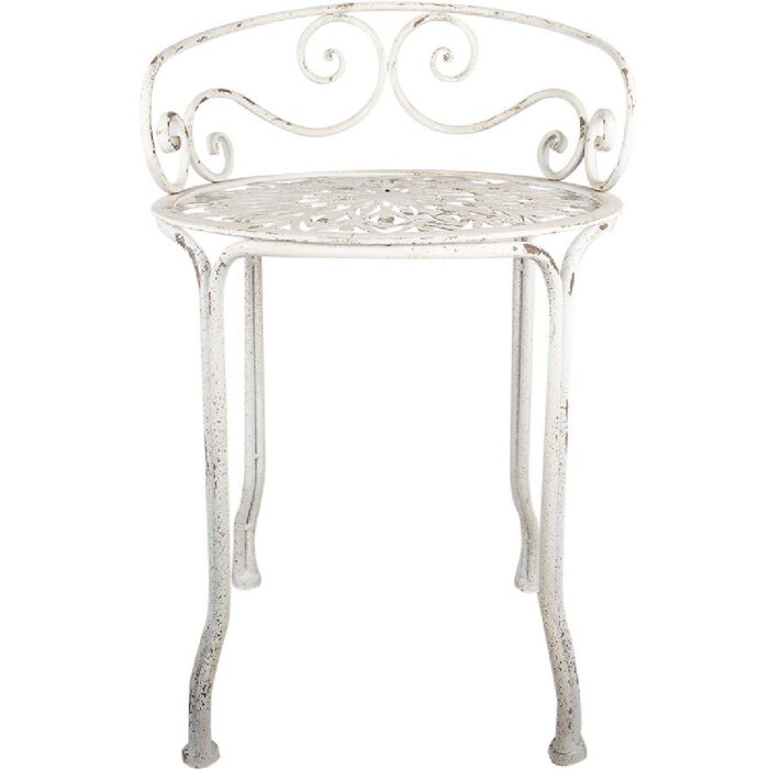 Clayre & Eef 6Y5666 Taburet Taburet Fier Alb Antic Ø 44x67 cm Stil Vintage
