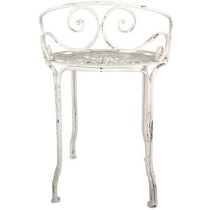 Clayre & Eef 6Y5666 Taburet Taburet Fier Alb Antic Ø 44x67 cm Stil Vintage