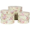 Clayre & Eef 66004 Set de 3 cutii pentru pălării Ø 23/20/17 cm Floral Vintage Design
