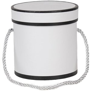 Clayre & Eef 66009W Geschenkbox Weiß Rund Ø 12x12 cm Karton mit Griff