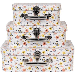 Clayre & Eef 66011 Deko Koffer 3er Set Weiß...