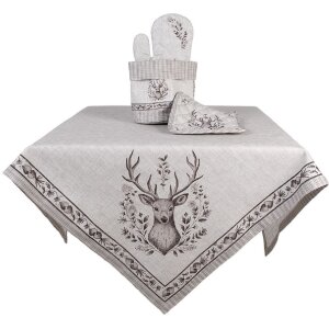 Clayre & Eef GTW44 Ofenhandschuh Hirschmotiv Beige-Braun 18x30 cm