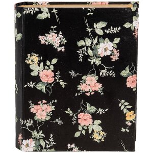 Clayre & Eef 66013Z Schachtel Buchform Blumen Schwarz...