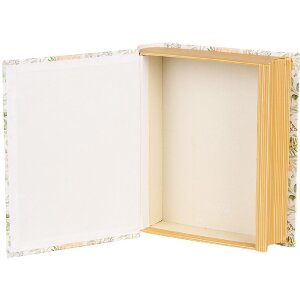 Clayre & Eef 66017 Cutie în formă de carte alb verde 17x14x5 cm