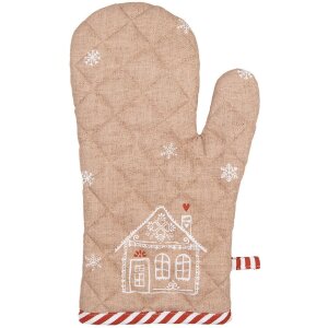 Clayre & Eef mănușă de cuptor maro alb stil țară...