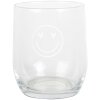 Clayre & Eef BHSGL0006 Trinkglas Smiley Transparent Ø 8x9 cm 300 ml