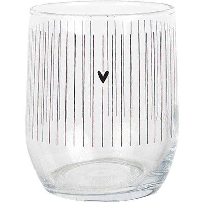 Clayre & Eef BHSGL0007 Trinkglas romantisch Ø 8x9 cm 300 ml Transparent