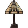 LumiLamp 5LL-5451 Lampă de masă Tiffany Beige 23x23x38 cm E14 max 40W