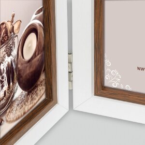 ZEP Holz-Fotorahmen Caen zweifarbig weiß braun verschiedene Größen