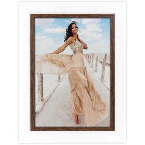 ZEP Holz-Fotorahmen Caen zweifarbig weiß braun...