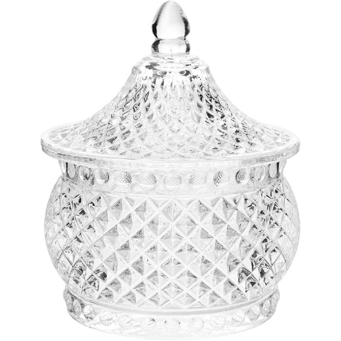 Clayre & Eef 6GL5007 Borcan de depozitare cu capac Ø 8x10 cm