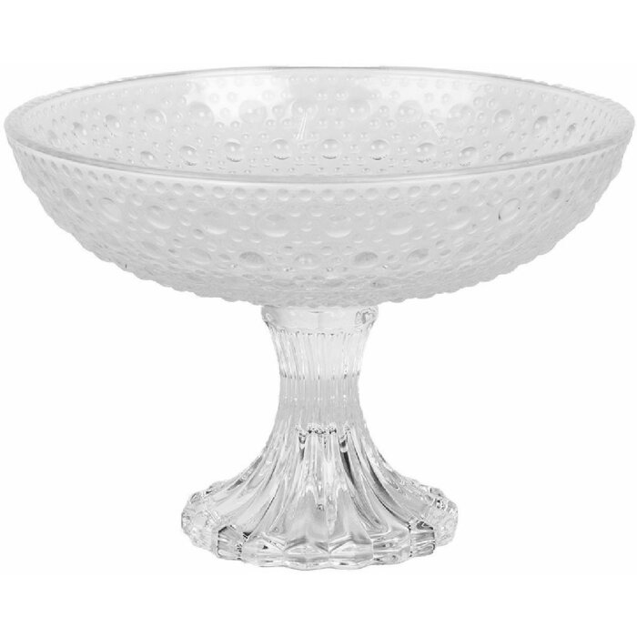 Clayre & Eef 6GL5014 Bol pe picior Ø 20 cm x 14 cm Sticlă transparentă