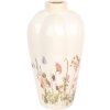 Clayre & Eef Vase 6CE1938M Ø 21x34 cm Beige Rosa Blumenmotive Landhausstil