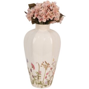 Clayre & Eef Vaza Bej Roz Ceramică stil rustic Ø 17x30 cm