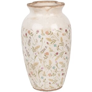 Clayre & Eef 6CE1941L Vaza Bej Roz Ø 21x37 cm...