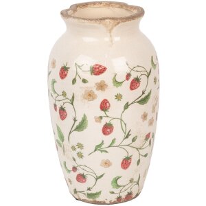Clayre & Eef 6CE1942S Vase Keramik Beige Rot Ø...