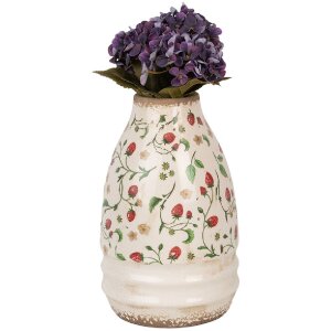 Clayre & Eef 6CE1946M Vase Beige Rot Keramik Ø 21x32 cm Landhausstil