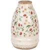 Clayre & Eef 6CE1946M Vase Beige Rot Keramik Ø 21x32 cm Landhausstil