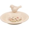Clayre & Eef 6CE1948M Vogel Fressnapf Keramik Beige Rosa Ø 21x10 cm