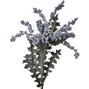 Clayre & Eef 6PL0329 Dekoration Zweig mit Blumen Blau 20x20x103 cm