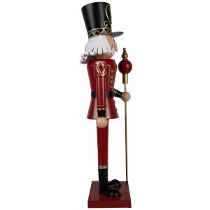 Clayre & Eef 5Y1259 Dekofigur Soldat Rot Gold Metall 18x19x60 cm