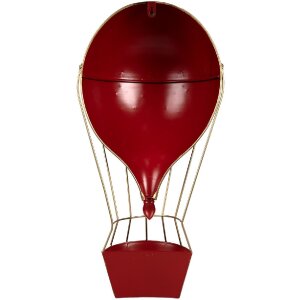 Clayre & Eef 5Y1260 Decorațiune Balon cu aer cald Metal Roșu Verde 31x16x63 cm