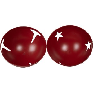 Clayre & Eef 5Y1265 Set de 3 clopoței decorativi din metal roșu stil rustic