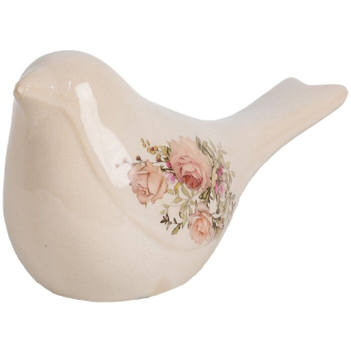 Clayre & Eef 6CE1951M Dekoration Vogel Keramik Beige 22x9x12 cm
