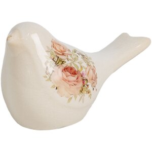 Clayre & Eef 6CE1951S Dekoration Vogel Beige Rosa...
