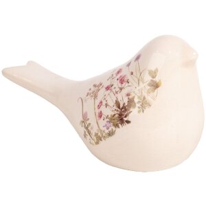 Clayre & Eef 6CE1953M Decorațiune Pasăre Ceramică Bej Roz 22x9x12 cm