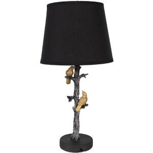 Clayre & Eef 6LMC0094 Tischlampe Schwarz Ø 23x45 cm Landhausstil E27/max 60W